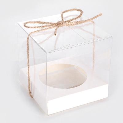 China Recyclable White Treat Boxes With Window Thick And Sturdy Small Dessert Boxes Mini Cake Box for sale