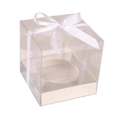 China Customized Recyclable Blister Plain Clear Transparent PET Cupcake Packaging Box for sale