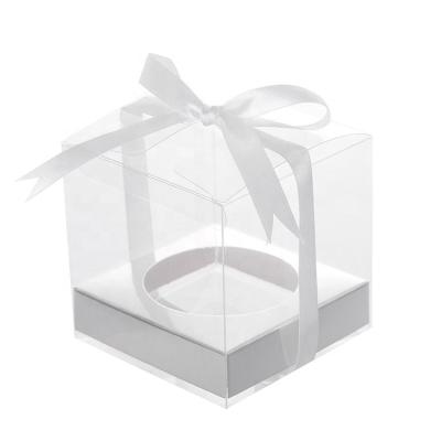 China Recyclable Clear Plastic Cube Gift Boxes PET Transparent Square Packing Favor Gift Boxes for sale