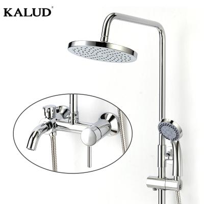 China Without Sliding Bar Chrome Bathroom Shower Set Hot And Cold Mixer Shower Mixer Water Faucet In Wall Mounted Rain Shower Set for sale