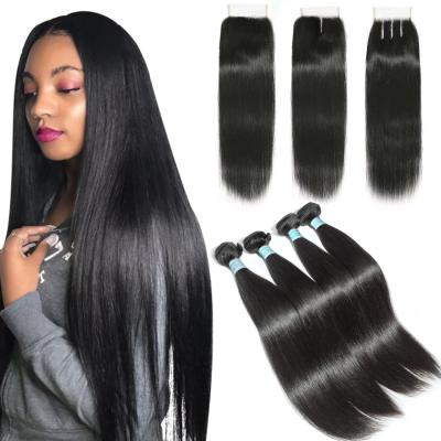 China Silky Straight Virgin Mink Brazilian Hair, 10A Wave Cuticle Aligned Virgin Hair Bundles, Free Sample Virgin Hair Extension With Closure for sale