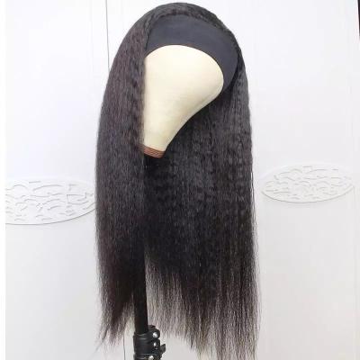 China Yaki Yaki Hair Wig With Headband Straight 100% Human Hair And Peruvian Kinky Curly Wigs Wholesale for sale