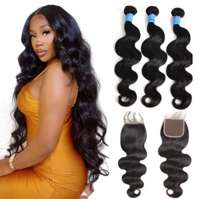 China Cheap Wholesale Sellers Body Wave Grade 12A Weaves Peruvian And Brazilian Body Wave Hair Bundles With Closure for sale