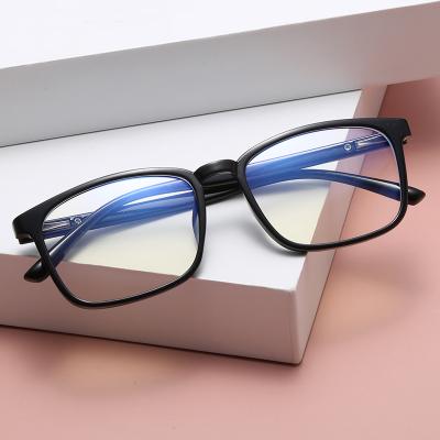 China Optical Frame Square TR90 Unisex Retro Rectangle Eyeglass Flexible Hinge Glass Anti Blue Light Glasses for sale