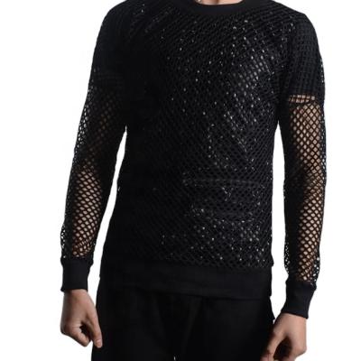 China Wholesale Sports Shirts Anti-shrink Fashion Mesh Shirt For Men Black Quick Dry for sale