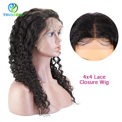 China Deep Wave Part Transparent Invisible Water Wave Lace Front Wig Remy Women Frontal Closure Lace Front Wig Human Hair Wigs Preplucked HD for sale