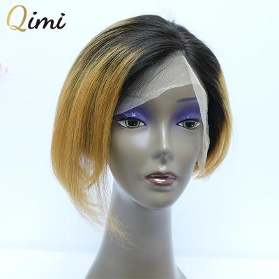 China Wholesale Cheap 100% Virgin Hair Lace Bob Style Wigs Pixie Cut Short Silky Straight Wave Front Wig For Black Women for sale