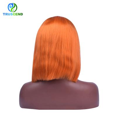 China Silky Straight Wave 13*4 Lace Front Hair Extension Bob Short Wig Colored Human Hair Wig For Women for sale