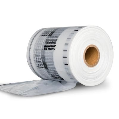 China Fully Inflatable Crash Resistance Easy To Tear 200*130mm Thickness 20mic Length 500m Air Pillow Black Printing Packing Material for sale