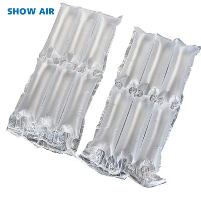 China Shock Resistance No Mark 3 Tier Glass Bottle Protector Air Fill Vacuum Column Packaging Film for sale