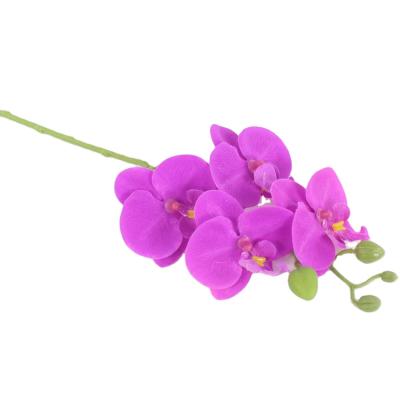 China Wholesale Fashional 4 Fork Phalaenopsis Orchid Artificial Flower Potted Orchid For Carton Box Home Decoration Fashional Artificial Plant for sale