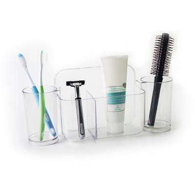 China 2020 Modern Design Viable Magic Sticky Toothbrush Holder Tumbler Bathroom Kits for sale