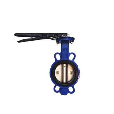 China Vertical General Handle Type Electroplate Malleable Iron Two Way Soft Seal Stainless Steel Disc Butterfly Valve for sale