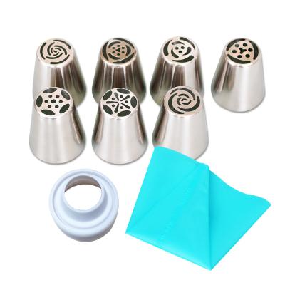 China Stocked russian whistling spouts set with bags pasrty sheet tips flower spouts for sale