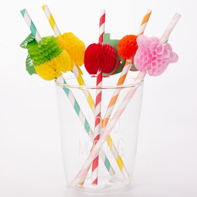 China Party decoration honeycomb fruits on paper drinking straw for sale