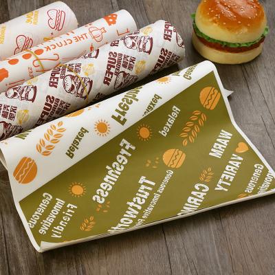 China 100 Pcs Greaseproof Waxed Paper Baking Sandwich Wrapping Hamburger Oil Paper Food Grade Fry Wrapping Baking For Fast Food Wrapping Customized for sale