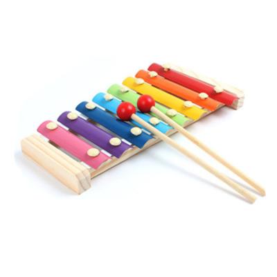 China Hot Sale 8 Tones Wooden Musical Instrument Toy Kids Wooden Xylophone Toy Blow Harp Toy for sale