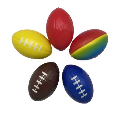 China Wholesale Wooden PU American Football PU Foam 12cm Rugby Strain Ball Give Away Custom PU Strain Ball for sale