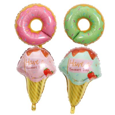 China 2021New Summer Foil/Aluminum Foil Ice Cream Donut Party Decoration Aluminum Foil Balloon June 1st Children's Day Festival Venue Venue Supplies for sale