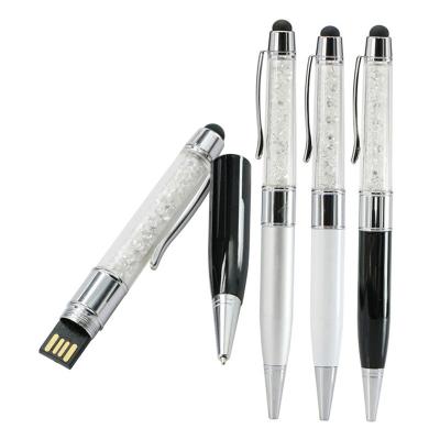 China Pen Crystal Touch Screen Pen Flash USB Drive for ipad/iphone, 3 in 1 style touch pen usb 8gb, promotional metal pen usb pendrives for sale