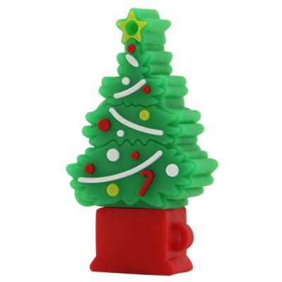 China PVC/Rubber Christmas Gift Tree Shape USB Flash Drive Christmas Gift USB Rubber Disk for sale