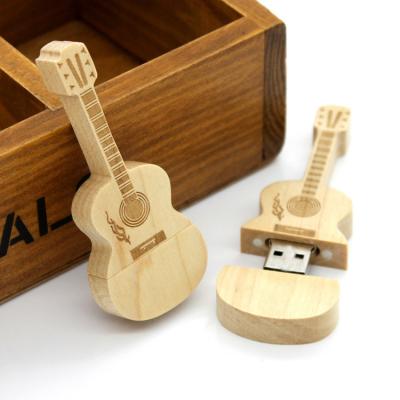 China Stick China Alibaba Trade Assurance Promotional Gifts Wooden Guitar Form Flash Drive USB / Guitar USB 2.0 Pen Drive For Music People for sale