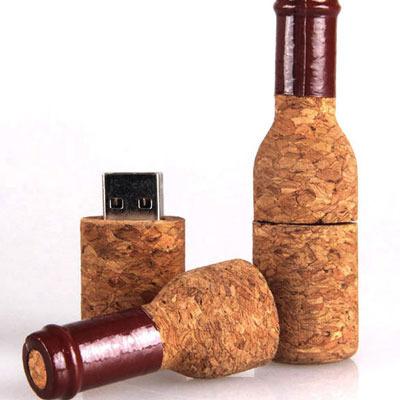 China Creative Wooden Stick Design Factory Price Bulk Order Wine Bottle Shape USB Memory Stick 2.0 Gifts For Promotion for sale