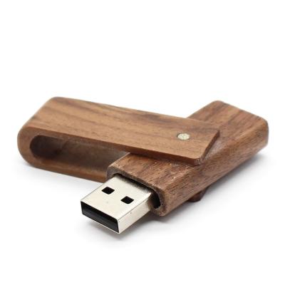 China Environmental Protection Wooden Promotional Wooden Bamboo Swivel Gifts USB Flash Drive With Embossed Logo for sale