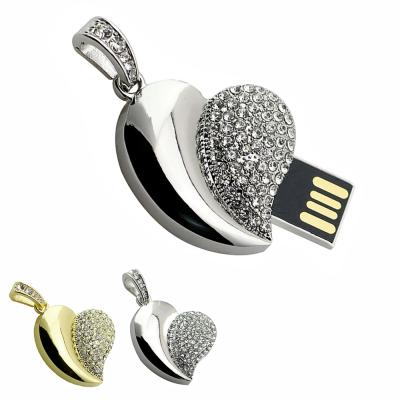 China High Quality NECKLACE 4gb Flash Crystal Necklace Heart Shape USB Memory for sale