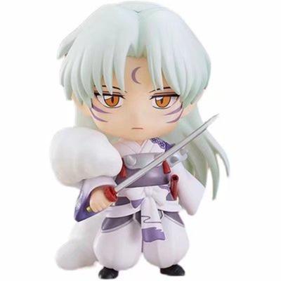 China 10cm Anime Action Figure Inuyasha Sesshomaru Exchangeable Head Doll 10cm for sale