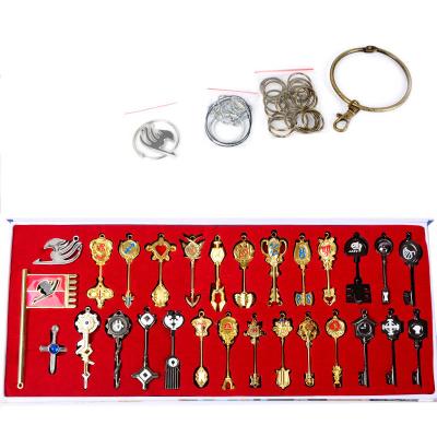 China Metal Anime Tail Necklace Cosplay Props Weapon Main Set 29pc/set Key Chain Fairy Gold for sale