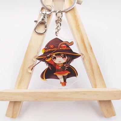 China Promotional Creative Birthday Gift Anime Plastic Charms Personalized KonoSuba Acrylic Keychains for sale