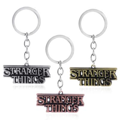 China Metal Horror TV Show Stranger Things Letter Metal Key Chain for sale