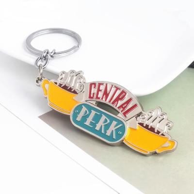 China Center Birthday Tv Show Girlfriends Benefit Coffee Time Enamel Zinc Alloy Key Chain for sale