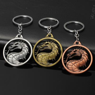 China Metal Nintendo Gaming Mortal Kombat Boss Onaga Dragon Amulet Keychains for sale