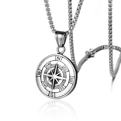 China High Quality Wholesale Viking Compass Men Stainless Steel Pendant Necklace for sale