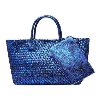 China Fashion Totes Bag Fashion Women Snakeskin Woven Bag Luxury High Quality Faux Leather Lady Bags Large Handbags Shoulder Bags Purse for sale