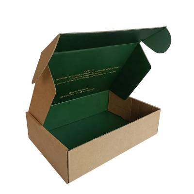 China Custom Clothing Packaging Materials Underwear Box Logo Recycled Biodegradable Brown Corrugated Paper Postal Shipping Cardboard for sale