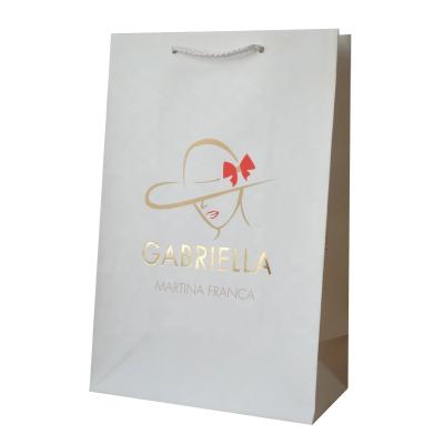 China Free Sample Luxury Apparel Boutique Gift Shopping Paper Bag Recyclable With Logo for sale