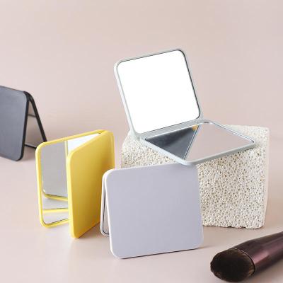 China Custom Made Non Specific Your Logo Small Square Mirror Bathroom Flip Folding Pocket Mirror Double Sided Portable for sale