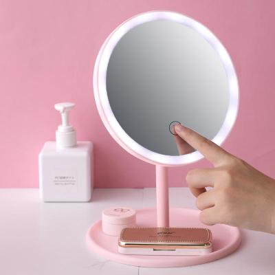 China Fashion Mirror New Design Monocular Makeup Mirror Three Shine Rechargeable Led Light Makeup Mirror for sale