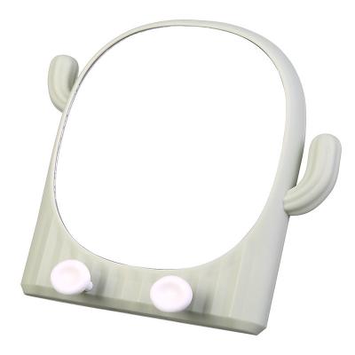 China Monocular Mirror Wall Mirror Decoration Cartoon Plant Shape Wall-mountable Desk Square Makeup Mirror for sale