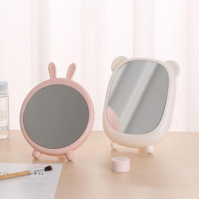 China Non-Specific Bathroom Cute Table Wall Mirror Makeup Vanity Bear Rabbit Decor Mountable Mirror for sale