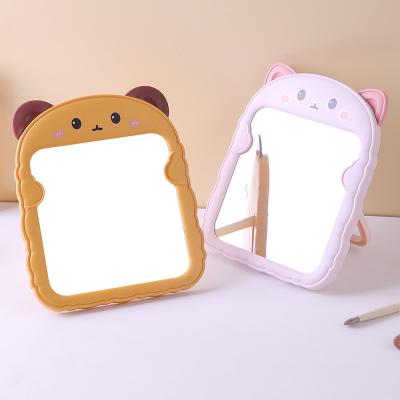 China Girl Cat Ear Makeup Mirror For Beauty Mirror Sight Desktop Plastic Wholesale Monocular Beautiful Mirror for sale