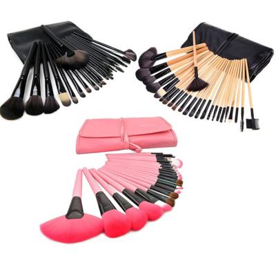 China Professional And Durable Plastic Handle Makeup Brush Set 24 Pieces Comfortable Makeup Brush Set With Drawstring Bag for sale