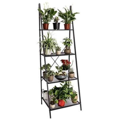 China Modern Design 4 Tier Metal Flower Pot Rack Modern Metal Plant Stand For Indoor And Outdoor for sale