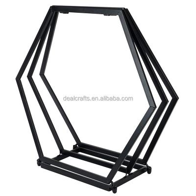 China Sustainable Firewood Rack Firewood Log Rack Hexagon Steel Wood Storage Rack For Indoor And Outdoor for sale