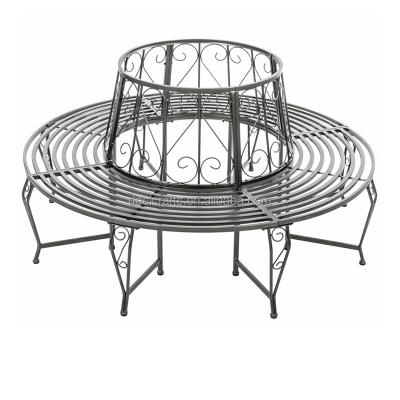 China Outdoor Garden Tree Bench EUROPEAN Around Vintage Seat Circular Steel Gray for sale