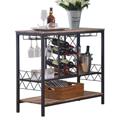 China Sustainable Industrial Wine Rack Table With Glass Rack , Console / Buffet Table With Storage For Indoor for sale