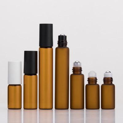 China Customized Personal Care Screw Cap Essential Oil Amber Roller Glass Bottle And Packaging 3ml 5ml 10ml for sale